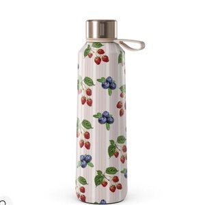 Floral Water Bottle with Strawberries and Blueberries- Picnic Basket